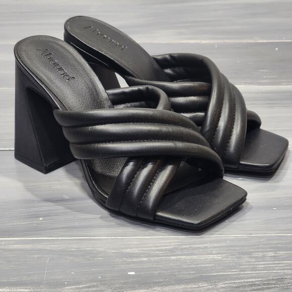 Abound Pearl Sandals Criss Cross Straps Square Toe Size 6 Black - Picture 2 of 12